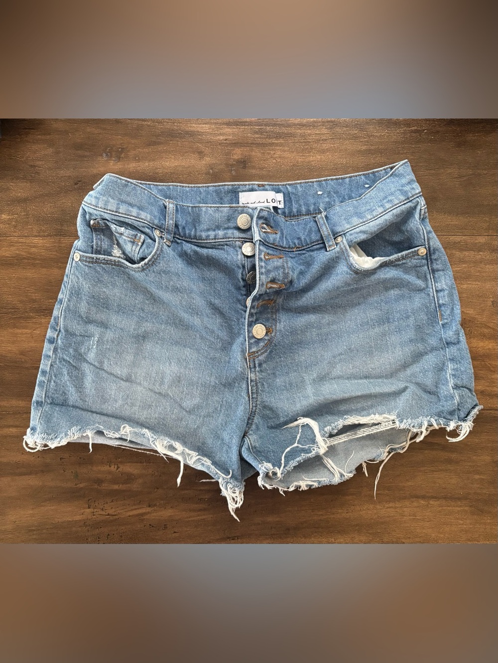 LOFT Light Blue Distressed Denim Shorts. Size 4